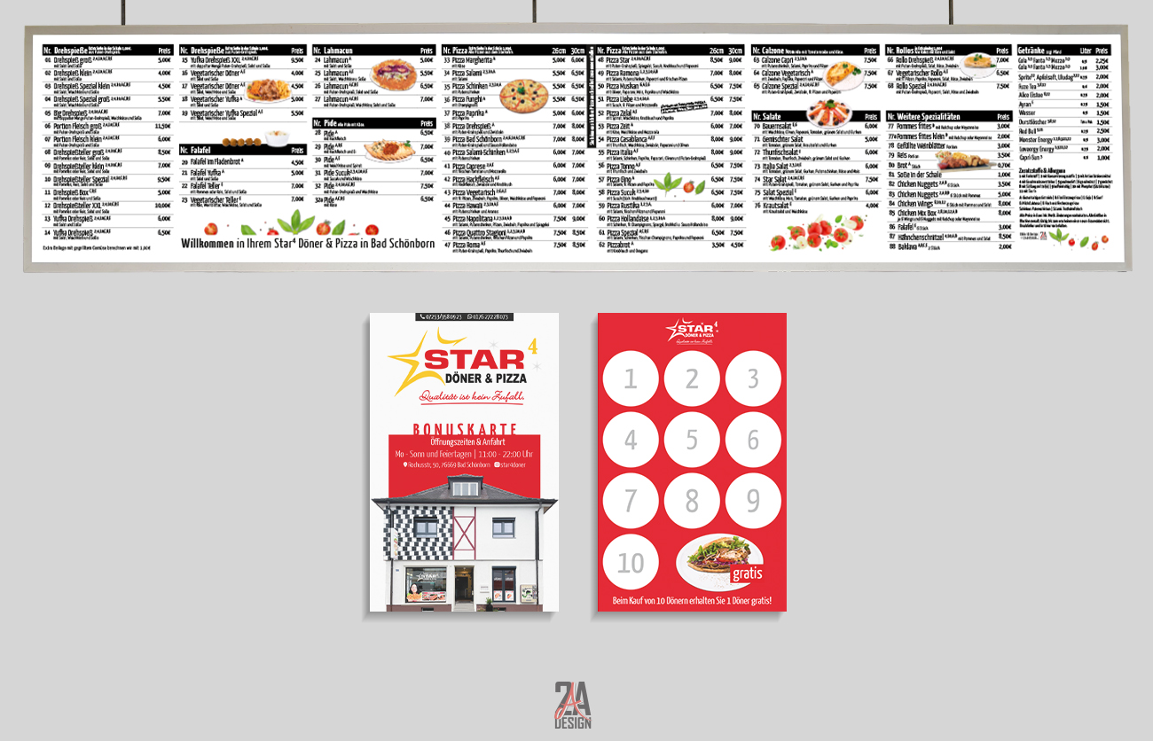 Bonuskarten und Essensübersicht - Star4